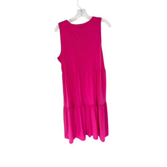 J.Crew Sleeveless Knit Tiered Mini Dress Pink Soft Girl Basic Casual Size XS - Picture 6 of 9